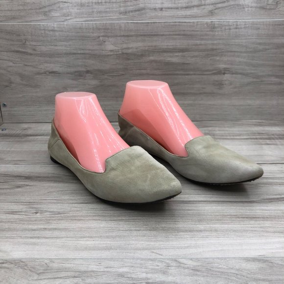 Sigerson Morrison Flats Women's 7.5 B Tan Suede Slip On Pointed Toe Shoes - Picture 4 of 12